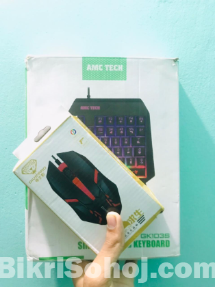 RGB One Hand Gaming Keyboard and Mouse